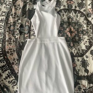 EXPRESS WHITE HALTER DRESS/CUT OUTS